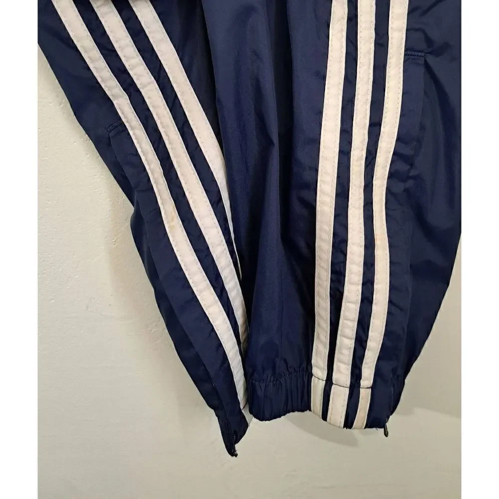 Vintage 90's Adidas Windbreaker track pants jogger womens small nylon blue